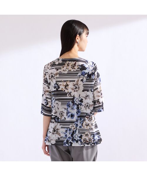 Liliane Burty(Lサイズ) / リリアンビューティ カットソー | 【M~4L】フラワーボーダーTシャツ | 詳細3