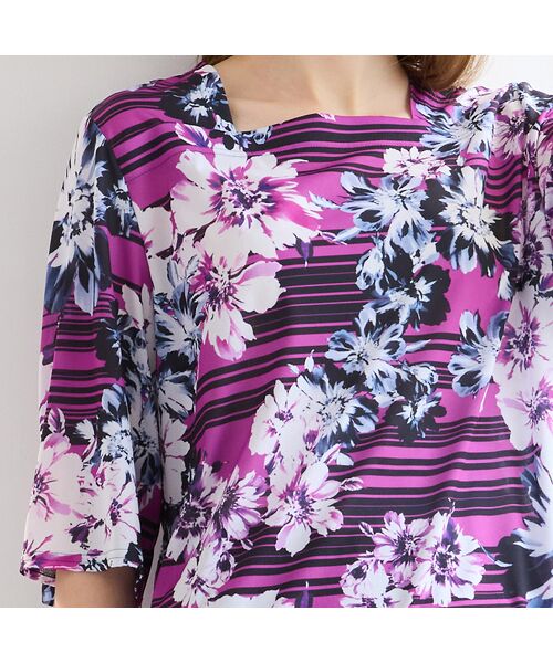 Liliane Burty(Lサイズ) / リリアンビューティ カットソー | 【M~4L】フラワーボーダーTシャツ | 詳細11