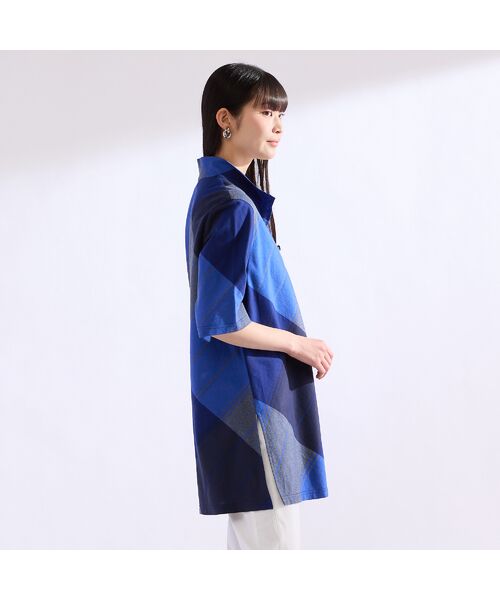 Liliane Burty(Lサイズ) / リリアンビューティ カットソー | 【M~4L】尾州織クロスチェックチュニック | 詳細3