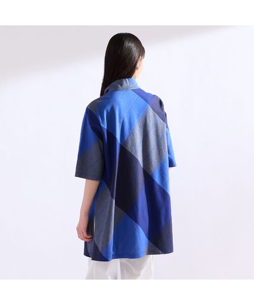 Liliane Burty(Lサイズ) / リリアンビューティ カットソー | 【M~4L】尾州織クロスチェックチュニック | 詳細4