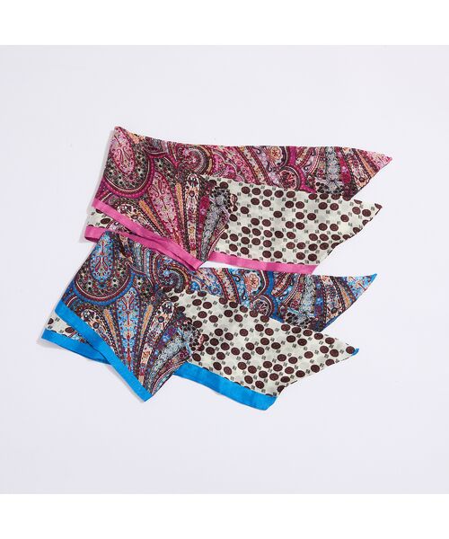 Liliane Burty（Lサイズ） / リリアンビューティ バンダナ・スカーフ | 幾何×ペイズリーシルクスカーフ | 詳細2