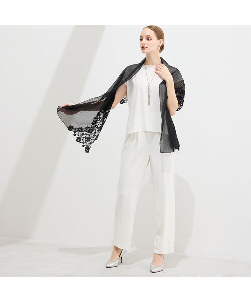 Liliane Burty（Lサイズ） / リリアンビューティ マフラー・ショール・スヌード・ストール | シアーレースストール | 詳細6