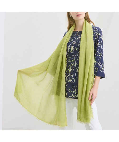 Liliane Burty（Lサイズ） / リリアンビューティ マフラー・ショール・スヌード・ストール | イタリア製　大判無地ストール（グリーン）