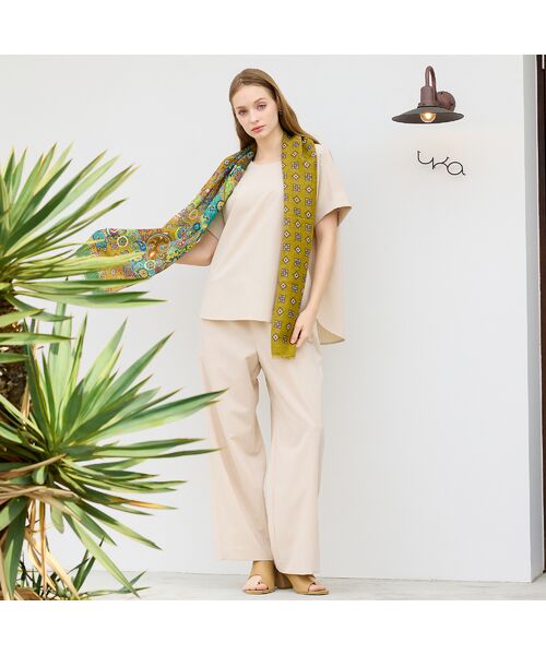 Liliane Burty（Lサイズ） / リリアンビューティ マフラー・ショール・スヌード・ストール | イタリア製　ペイズリープリントストール | 詳細1