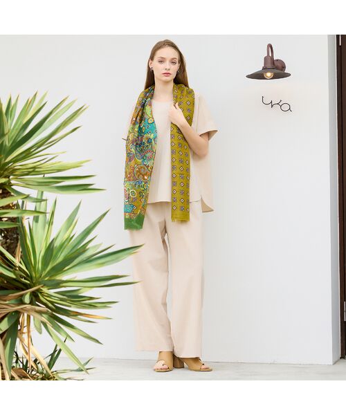 Liliane Burty（Lサイズ） / リリアンビューティ マフラー・ショール・スヌード・ストール | イタリア製　ペイズリープリントストール | 詳細2