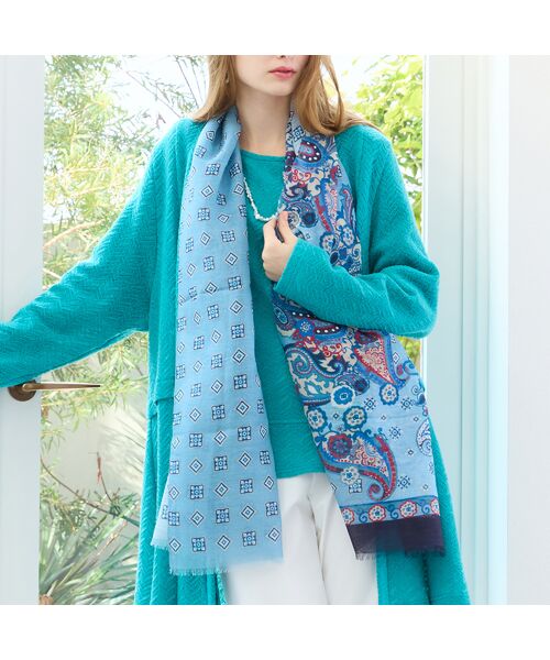 Liliane Burty（Lサイズ） / リリアンビューティ マフラー・ショール・スヌード・ストール | イタリア製　ペイズリープリントストール | 詳細4