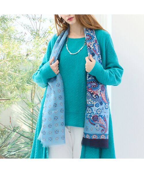 Liliane Burty（Lサイズ） / リリアンビューティ マフラー・ショール・スヌード・ストール | イタリア製　ペイズリープリントストール | 詳細5