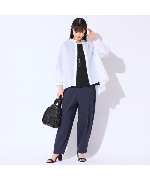 Liliane Burty（Lサイズ） / リリアンビューティ シャツ・ブラウス | 【Sprout./L～4L対応】麻混バンドカラーブラウス | 詳細6