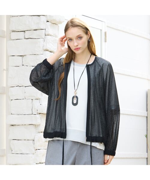 Liliane Burty(Lサイズ) / リリアンビューティ ブルゾン | 【Sprout./M~4L】ラメチュールライトブルゾン | 詳細1