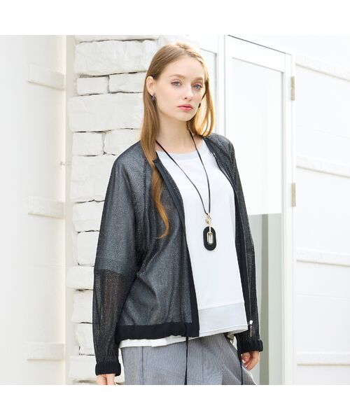 Liliane Burty(Lサイズ) / リリアンビューティ ブルゾン | 【Sprout./M~4L】ラメチュールライトブルゾン | 詳細2