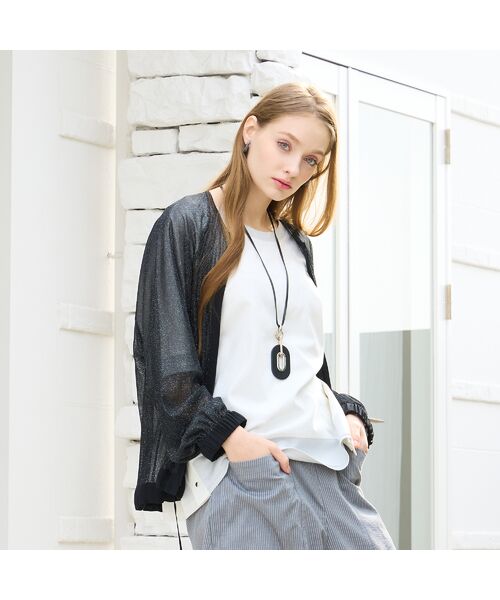 Liliane Burty(Lサイズ) / リリアンビューティ ブルゾン | 【Sprout./M~4L】ラメチュールライトブルゾン | 詳細3