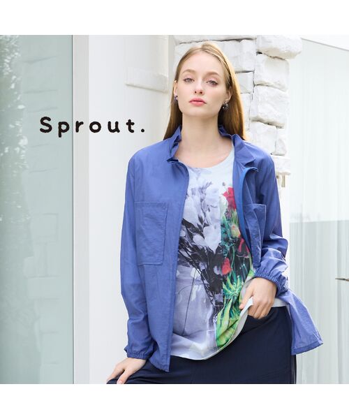 Liliane Burty(Lサイズ) / リリアンビューティ その他アウター | 【Sprout./M~4L】はっ水ナイロンライトジャケット(ブルー)