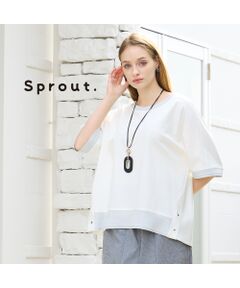 Liliane Burty（Lサイズ） / リリアンビューティ カットソー | 【Sprout./L～4L対応】ドルマンスリーブラメ配色Tシャツ