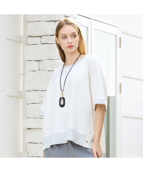 Liliane Burty（Lサイズ） / リリアンビューティ カットソー | 【Sprout./L～4L対応】ドルマンスリーブラメ配色Tシャツ | 詳細2