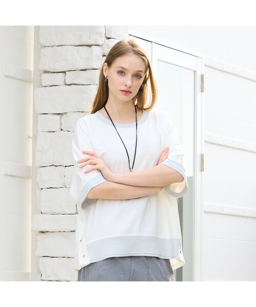 Liliane Burty（Lサイズ） / リリアンビューティ カットソー | 【Sprout./L～4L対応】ドルマンスリーブラメ配色Tシャツ | 詳細4