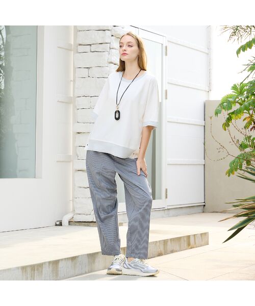 Liliane Burty（Lサイズ） / リリアンビューティ カットソー | 【Sprout./L～4L対応】ドルマンスリーブラメ配色Tシャツ | 詳細5