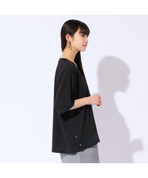 Liliane Burty（Lサイズ） / リリアンビューティ カットソー | 【Sprout./L～4L対応】ドルマンスリーブラメ配色Tシャツ | 詳細10