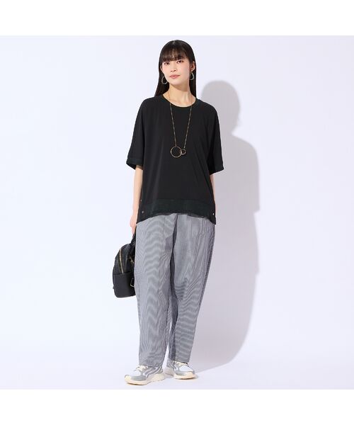 Liliane Burty（Lサイズ） / リリアンビューティ カットソー | 【Sprout./L～4L対応】ドルマンスリーブラメ配色Tシャツ | 詳細13