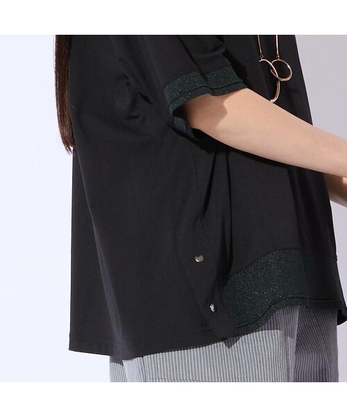 Liliane Burty（Lサイズ） / リリアンビューティ カットソー | 【Sprout./L～4L対応】ドルマンスリーブラメ配色Tシャツ | 詳細15