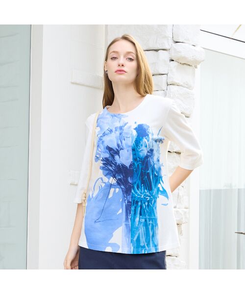 Liliane Burty（Lサイズ） / リリアンビューティ カットソー | 【Sprout./M～4L】フラワープリントTシャツ | 詳細1