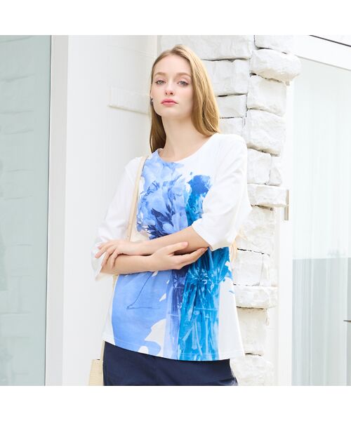 Liliane Burty（Lサイズ） / リリアンビューティ カットソー | 【Sprout./M～4L】フラワープリントTシャツ | 詳細2