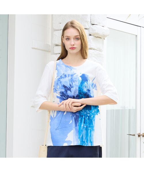 Liliane Burty（Lサイズ） / リリアンビューティ カットソー | 【Sprout./M～4L】フラワープリントTシャツ | 詳細3