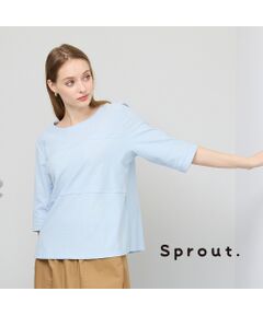 Liliane Burty（Lサイズ） / リリアンビューティ カットソー | 【Sprout./M～4L】綿100％切り替えTシャツ