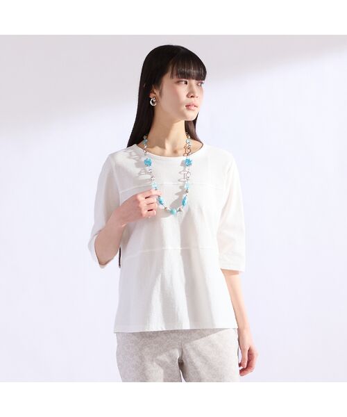 Liliane Burty（Lサイズ） / リリアンビューティ カットソー | 【Sprout./M～4L】綿100％切り替えTシャツ | 詳細1