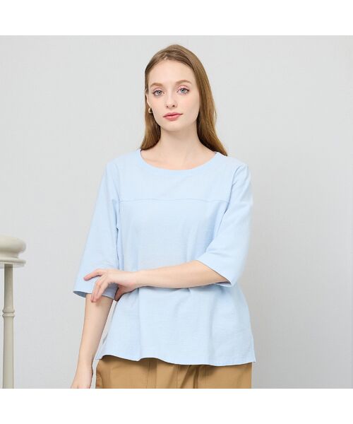 Liliane Burty（Lサイズ） / リリアンビューティ カットソー | 【Sprout./M～4L】綿100％切り替えTシャツ | 詳細7