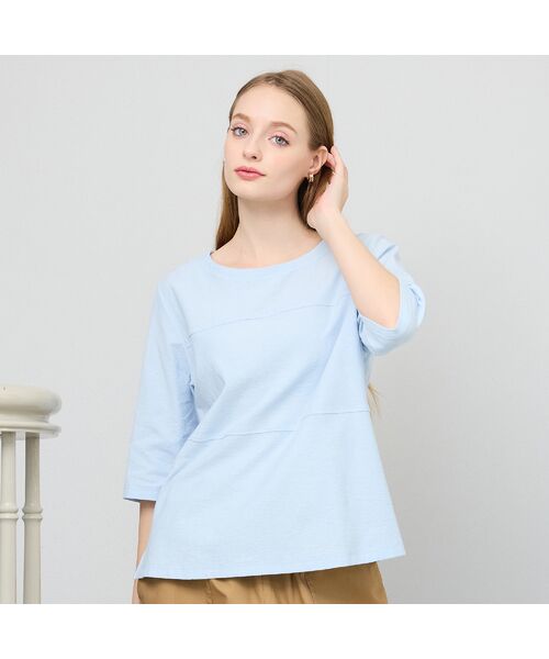 Liliane Burty（Lサイズ） / リリアンビューティ カットソー | 【Sprout./M～4L】綿100％切り替えTシャツ | 詳細8