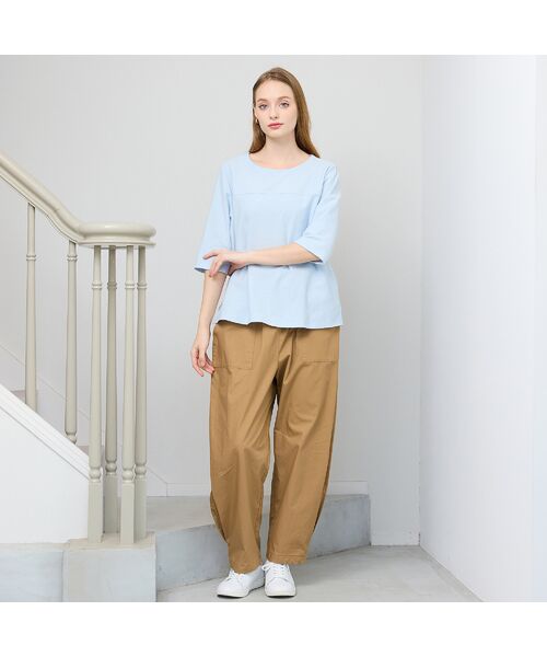 Liliane Burty（Lサイズ） / リリアンビューティ カットソー | 【Sprout./M～4L】綿100％切り替えTシャツ | 詳細9