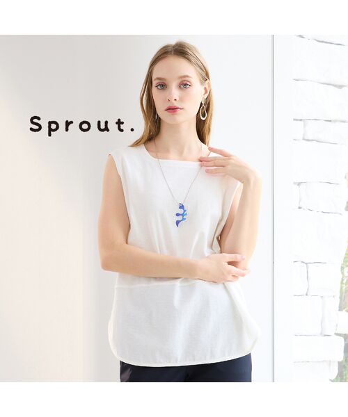 Liliane Burty（Lサイズ） / リリアンビューティ カットソー | 【Sprout./M～4L】綿100％タンクトップ（ホワイト）