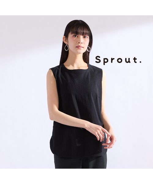 Liliane Burty（Lサイズ） / リリアンビューティ カットソー | 【Sprout./M～4L】綿100％タンクトップ（ブラック）