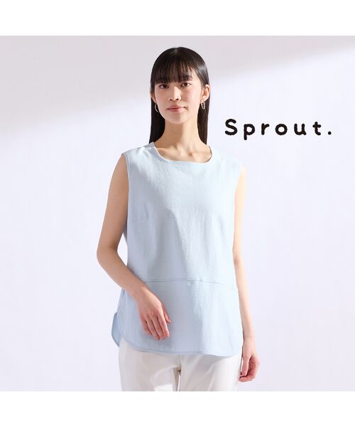 Liliane Burty（Lサイズ） / リリアンビューティ カットソー | 【Sprout./M～4L】綿100％タンクトップ（ブルー）