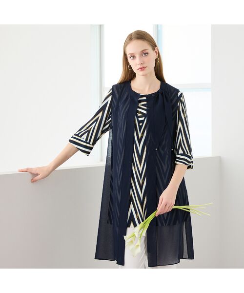 Liliane Burty（Lサイズ） / リリアンビューティ ベスト | 【M～4L】梨地ジョーゼットベスト | 詳細1