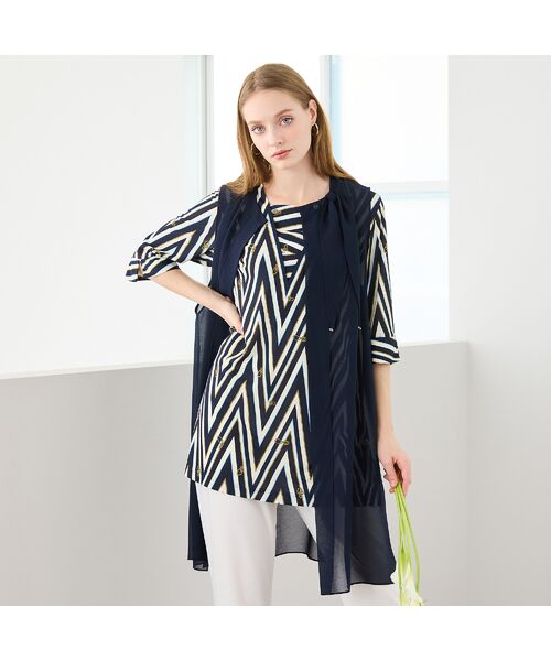 Liliane Burty（Lサイズ） / リリアンビューティ ベスト | 【M～4L】梨地ジョーゼットベスト | 詳細2