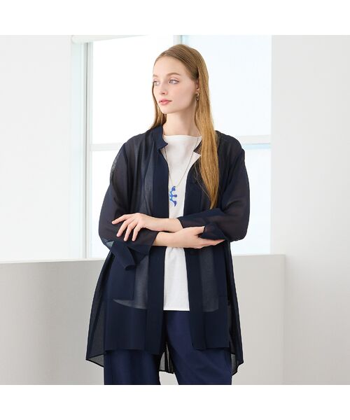 Liliane Burty（Lサイズ） / リリアンビューティ シャツ・ブラウス | 【M～4L】梨地ジョーゼットバックプリーツブラウス | 詳細2