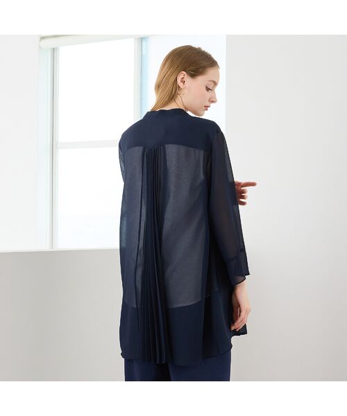 Liliane Burty（Lサイズ） / リリアンビューティ シャツ・ブラウス | 【M～4L】梨地ジョーゼットバックプリーツブラウス | 詳細3