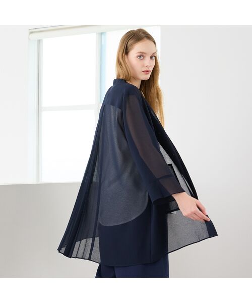 Liliane Burty（Lサイズ） / リリアンビューティ シャツ・ブラウス | 【M～4L】梨地ジョーゼットバックプリーツブラウス | 詳細4