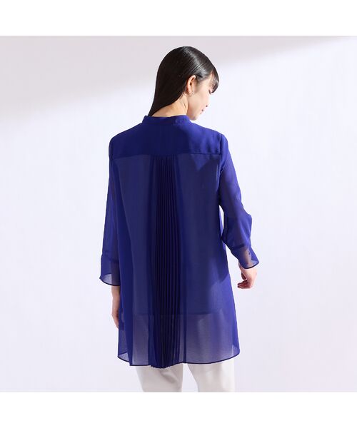 Liliane Burty（Lサイズ） / リリアンビューティ シャツ・ブラウス | 【M～4L】梨地ジョーゼットバックプリーツブラウス | 詳細11