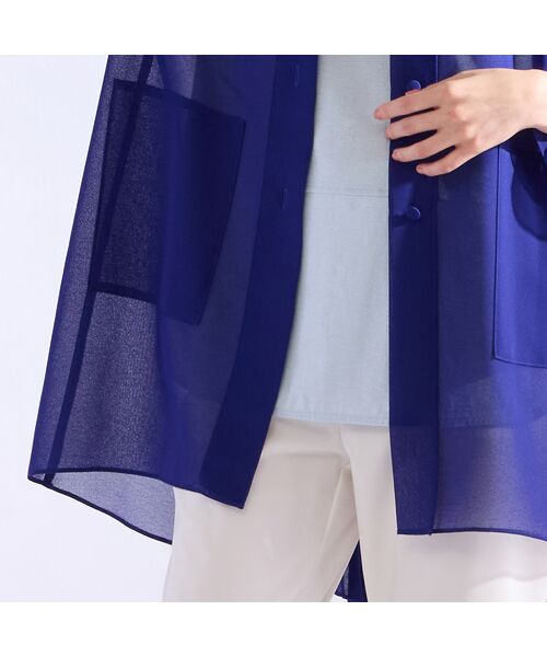 Liliane Burty（Lサイズ） / リリアンビューティ シャツ・ブラウス | 【M～4L】梨地ジョーゼットバックプリーツブラウス | 詳細13