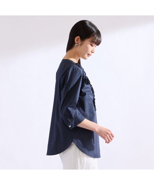 Liliane Burty（Lサイズ） / リリアンビューティ シャツ・ブラウス | 【M～4L】ブロード花モチーフブラウス | 詳細7