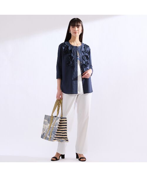 Liliane Burty（Lサイズ） / リリアンビューティ シャツ・ブラウス | 【M～4L】ブロード花モチーフブラウス | 詳細9