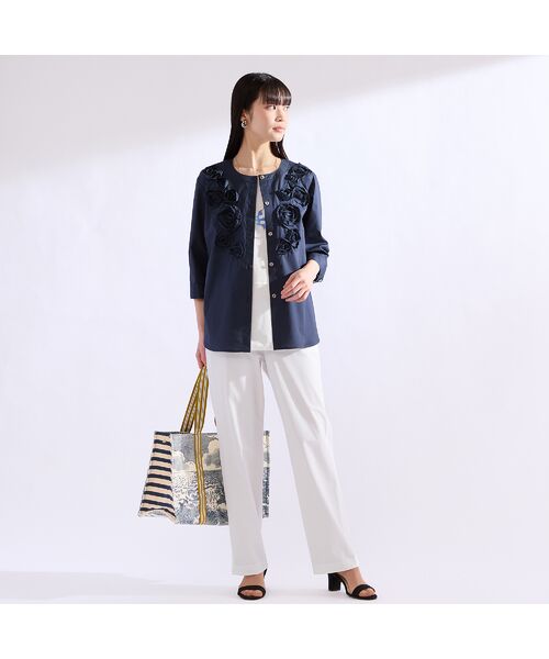 Liliane Burty（Lサイズ） / リリアンビューティ シャツ・ブラウス | 【M～4L】ブロード花モチーフブラウス | 詳細10