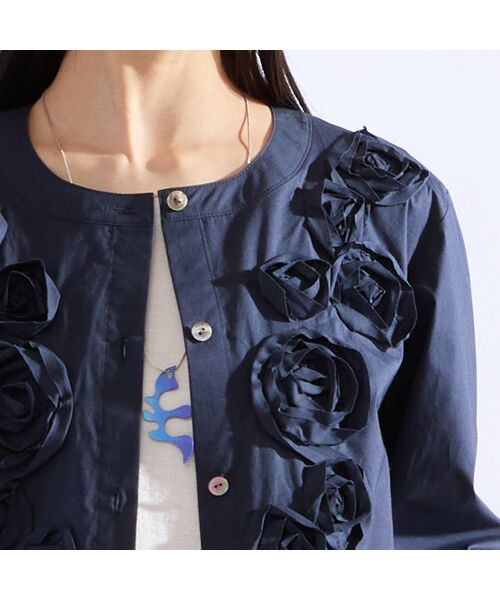 Liliane Burty（Lサイズ） / リリアンビューティ シャツ・ブラウス | 【M～4L】ブロード花モチーフブラウス | 詳細11