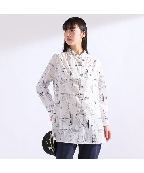 Liliane Burty（Lサイズ） / リリアンビューティ シャツ・ブラウス | 【M～4L】マリンプリントブラウス | 詳細6