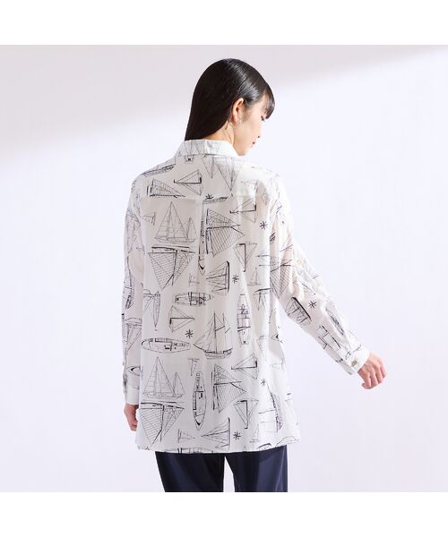 Liliane Burty（Lサイズ） / リリアンビューティ シャツ・ブラウス | 【M～4L】マリンプリントブラウス | 詳細9