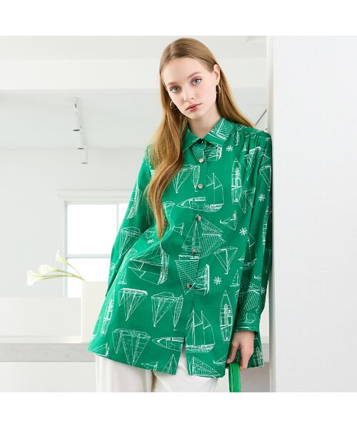 Liliane Burty（Lサイズ） / リリアンビューティ シャツ・ブラウス | 【M～4L】マリンプリントブラウス | 詳細11