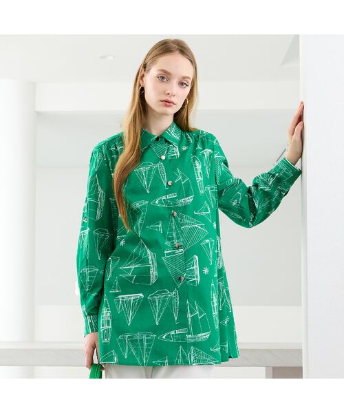 Liliane Burty（Lサイズ） / リリアンビューティ シャツ・ブラウス | 【M～4L】マリンプリントブラウス | 詳細12