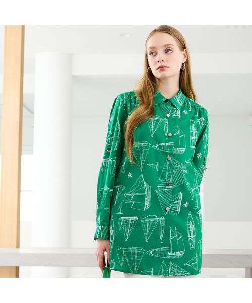 Liliane Burty（Lサイズ） / リリアンビューティ シャツ・ブラウス | 【M～4L】マリンプリントブラウス | 詳細14